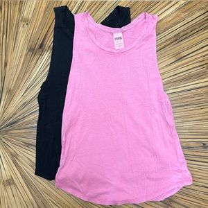 Bundle of 2 VS PINK tank tops pink and black